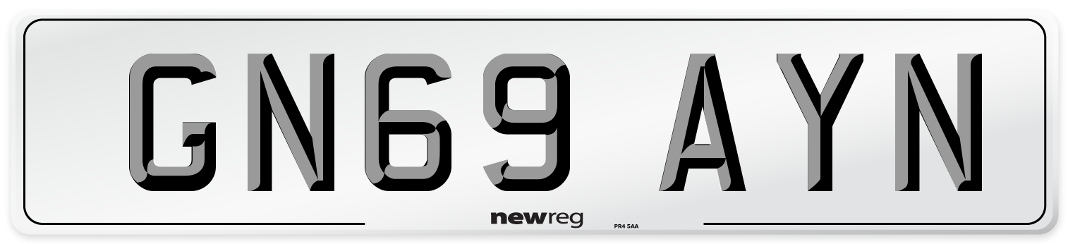 GN69 AYN Number Plate from New Reg